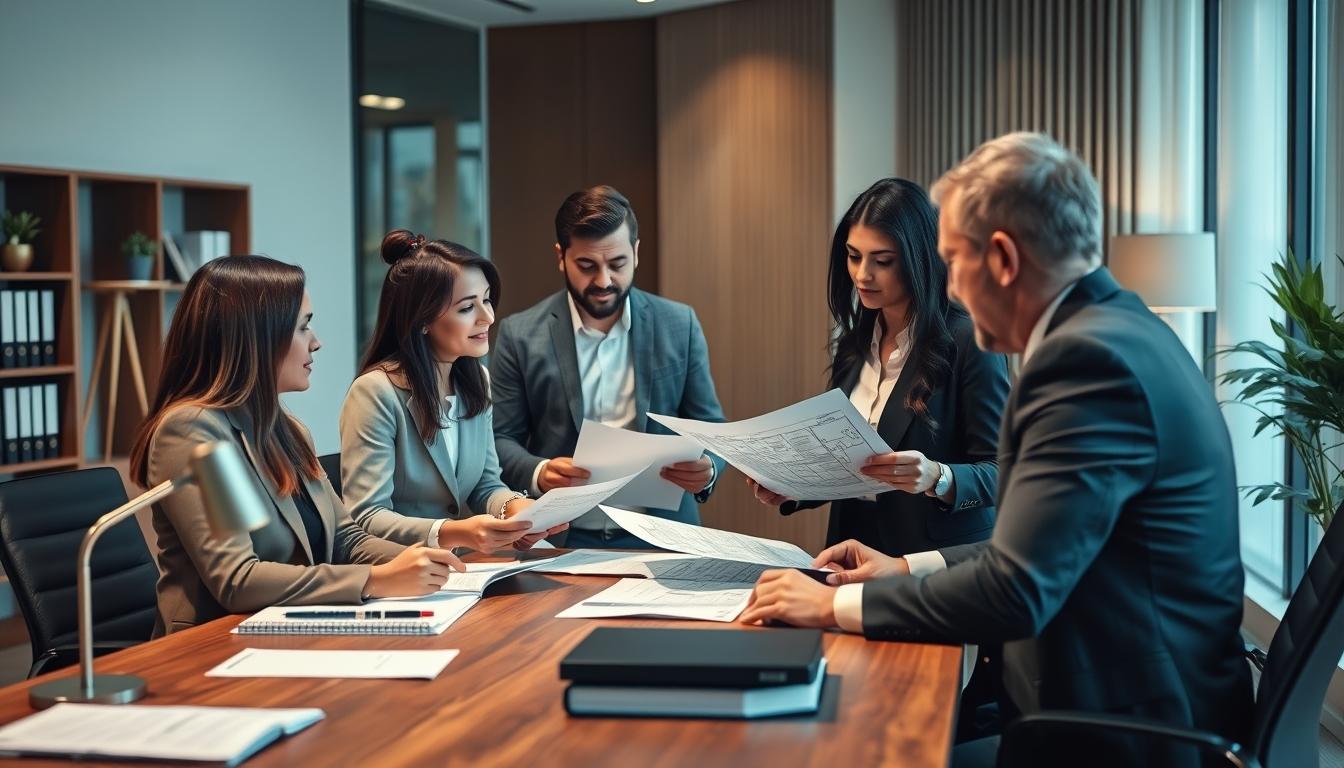 Family reviewing legal documents